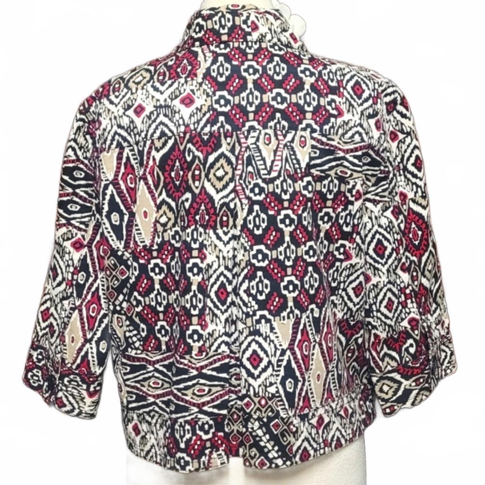 Ruby Rd. Cotton Button Down Boxy Jacket Size 14 - Picture 4 of 4